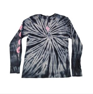 Odd‎ Future Men's Dark Blue Tie Dye Long Sleeve Donut Logo T-shirt Medium